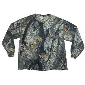 Vintage 90s Jerzees Outdoors Camo Real Tree Long Sleeve T-Shirt XL